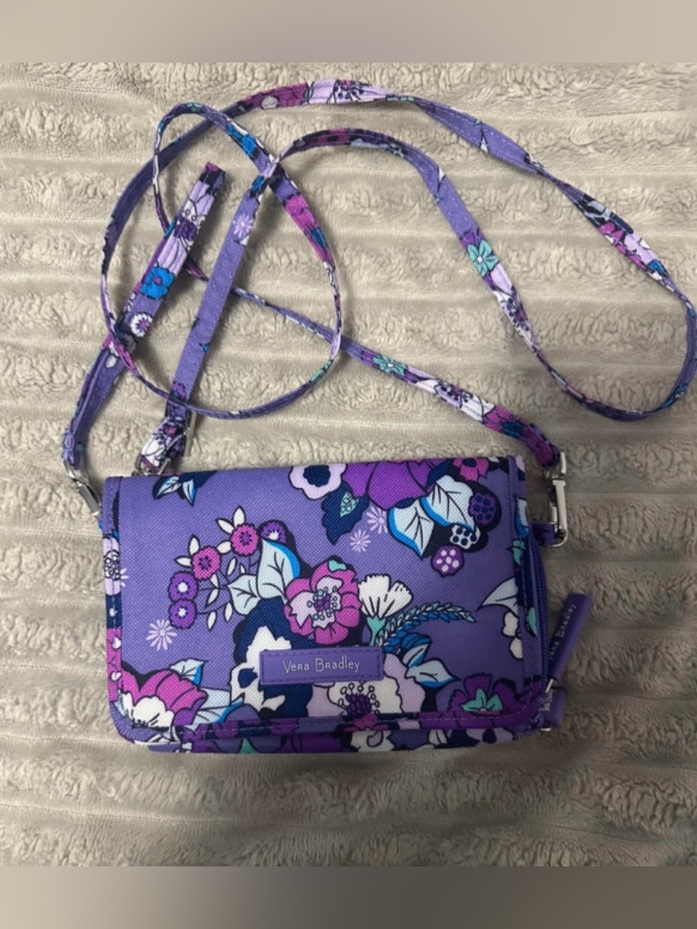 NWOT Vera Bradley Purple Floral Crossbody with RFID Wallet